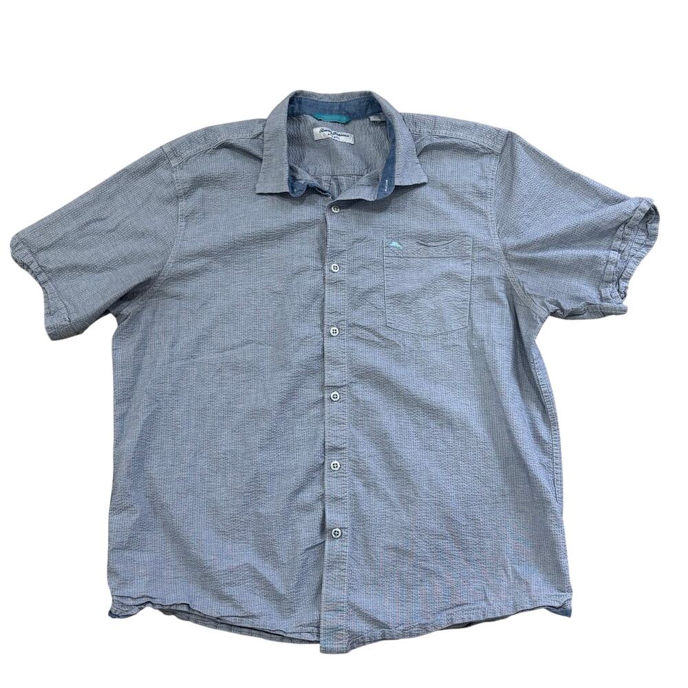 Tommy Bahama Men's Nova Wave Button Down Camp Shirt Chambray Blue Size XL Resort